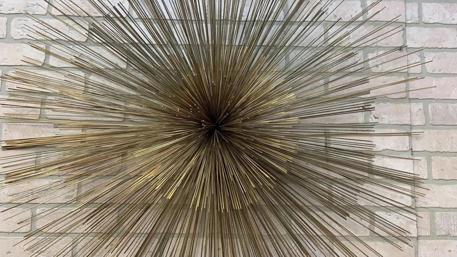 Mic Century Modern Curtis Jeré Nickel Sea Urchin/Pom-Pom Wall Sculpture For Sale 2