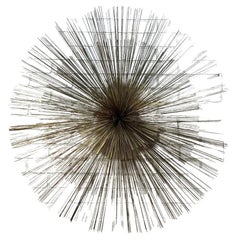 Mic Century Modern Curtis Jeré Nickel Sea Urchin/Pom-Pom Wall Sculpture