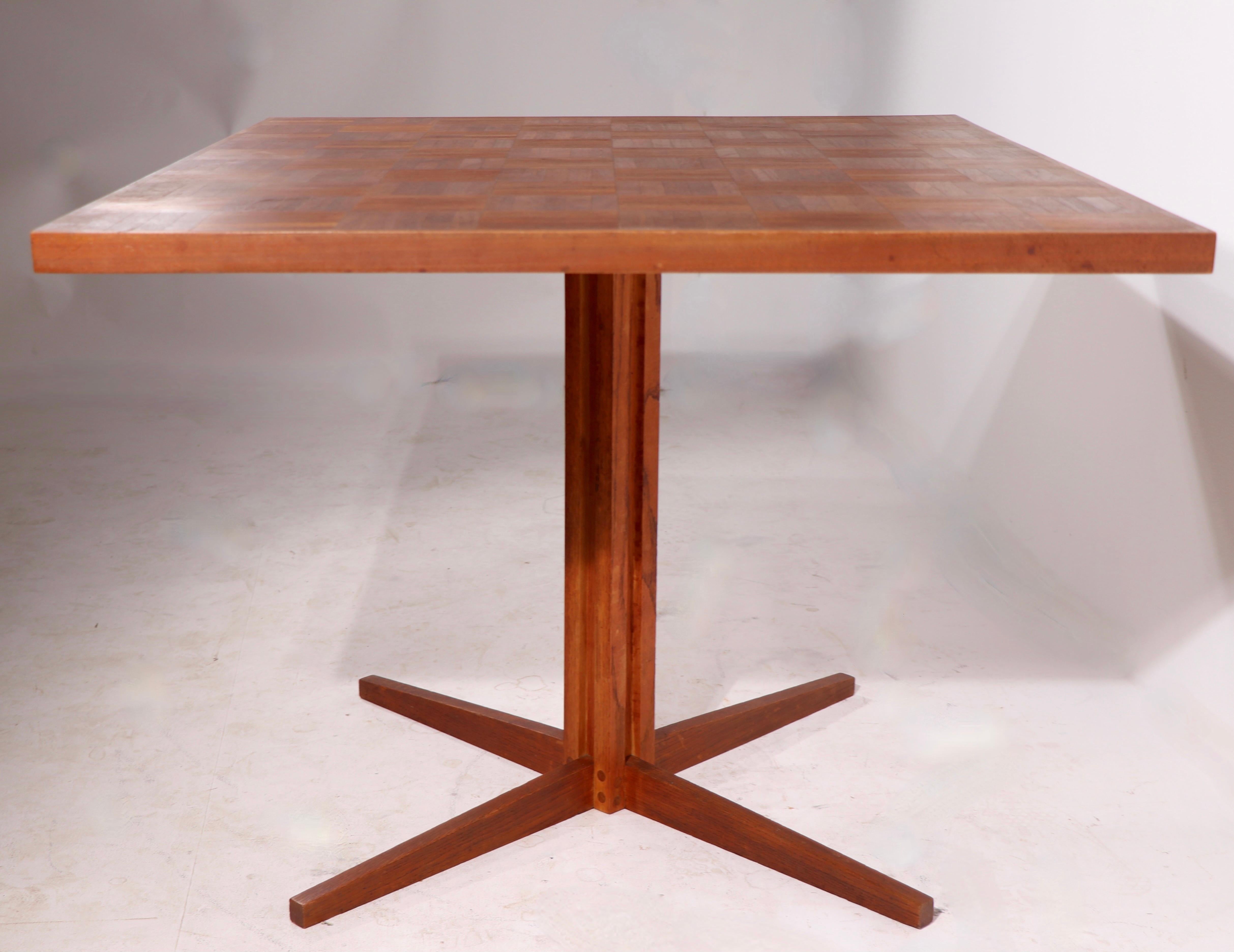Mid Century Pedestal Dining Cafe Table in the Style of Frank Lloyd Wright 1