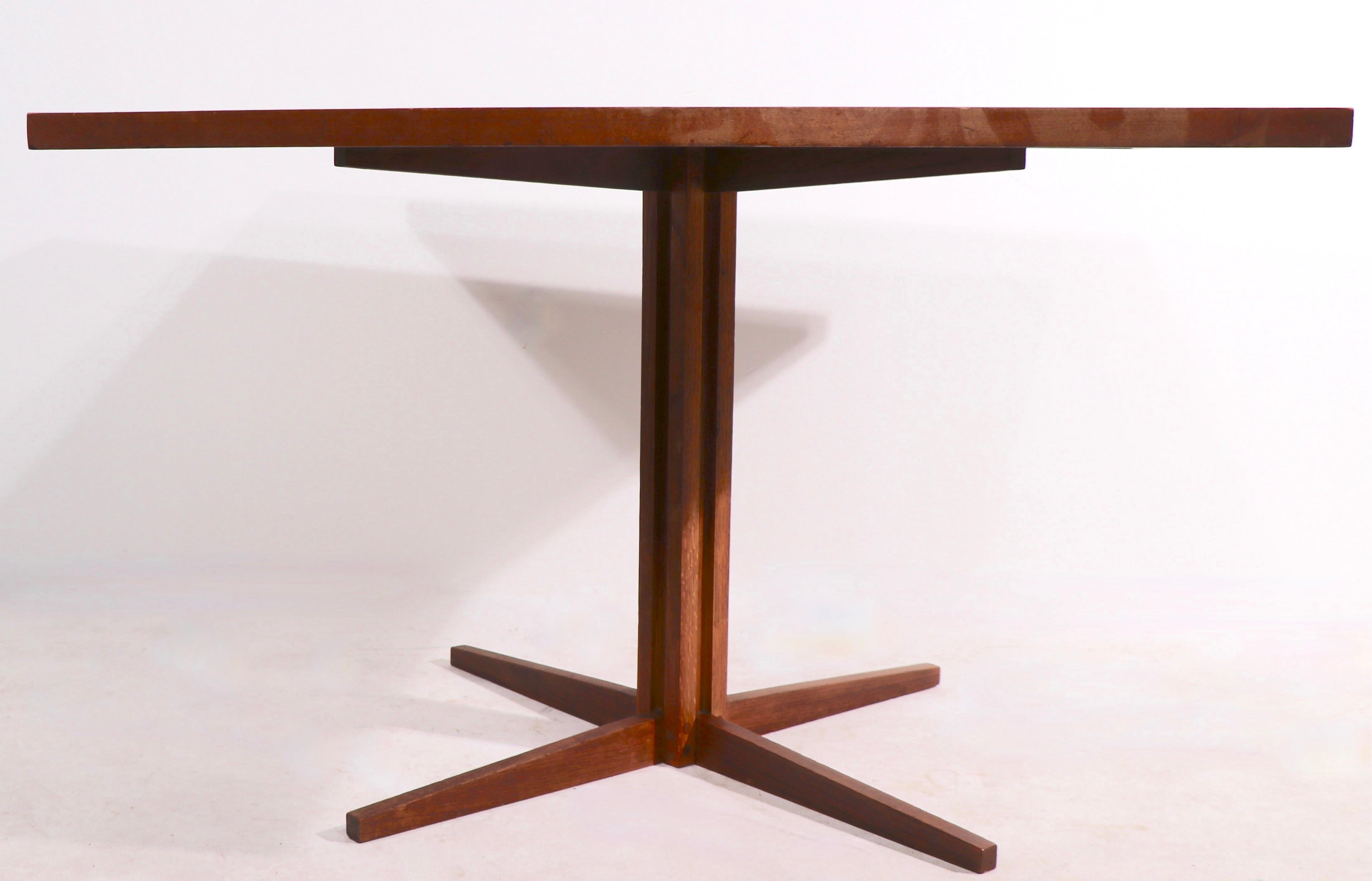 Mid-Century Modern Mid Century Pedestal Dining Cafe Table in the Style of Frank Lloyd Wright