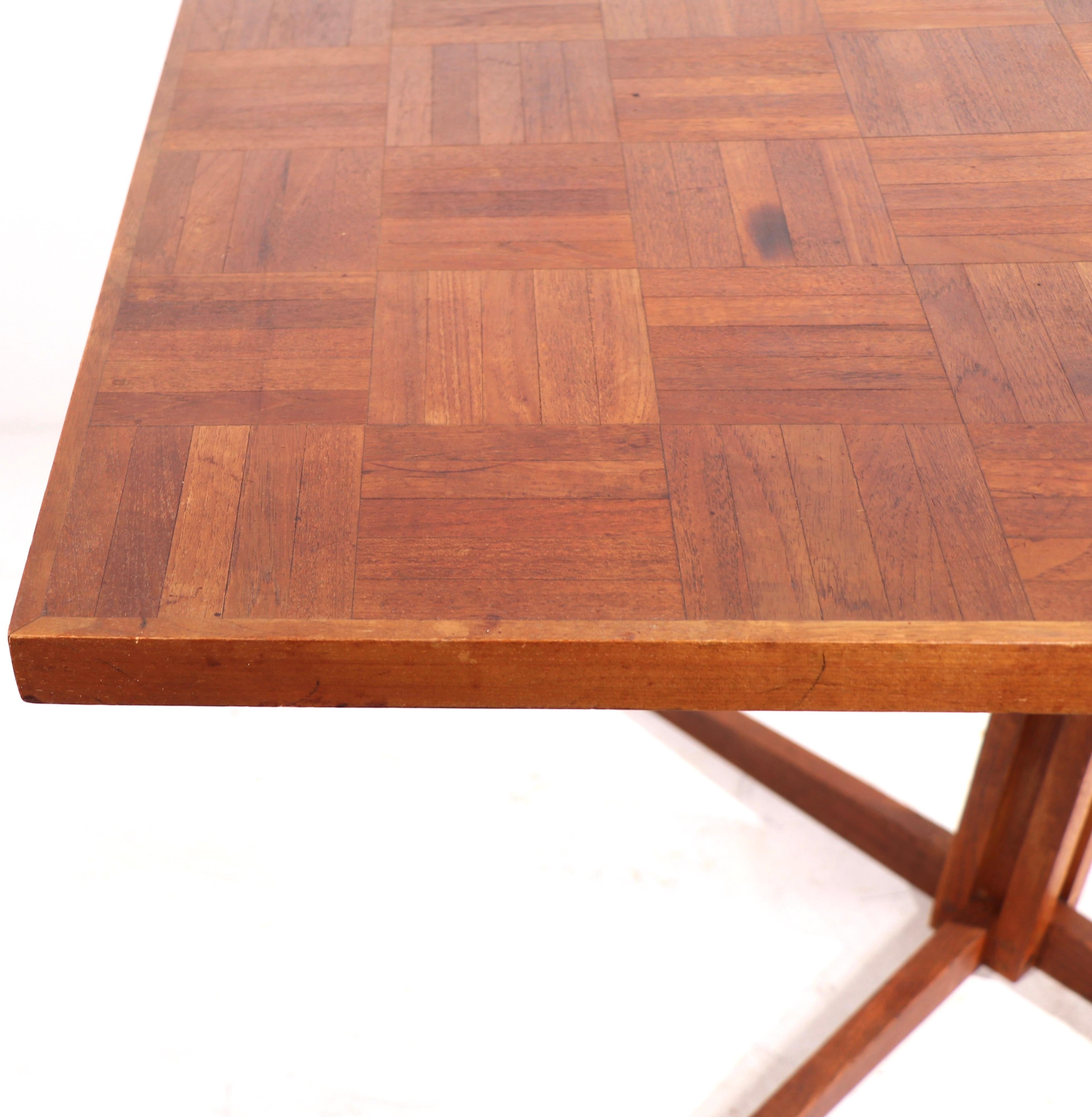 20th Century Mid Century Pedestal Dining Cafe Table in the Style of Frank Lloyd Wright