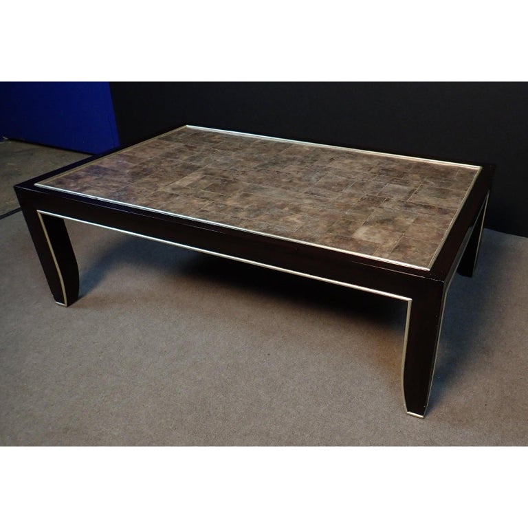 Mica and Black Lacquered and Silver Gilt Wood Coffee Table ...