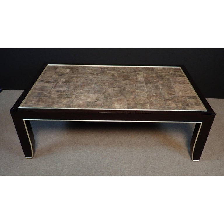 Mica and Black Lacquered and Silver Gilt Wood Coffee Table ...