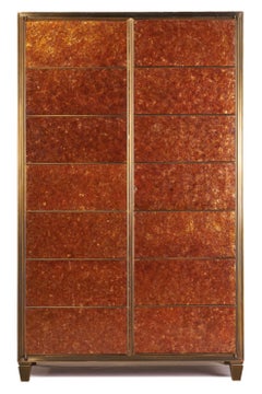 Mica Veneered Media Cabinet Designed by Peter Marino