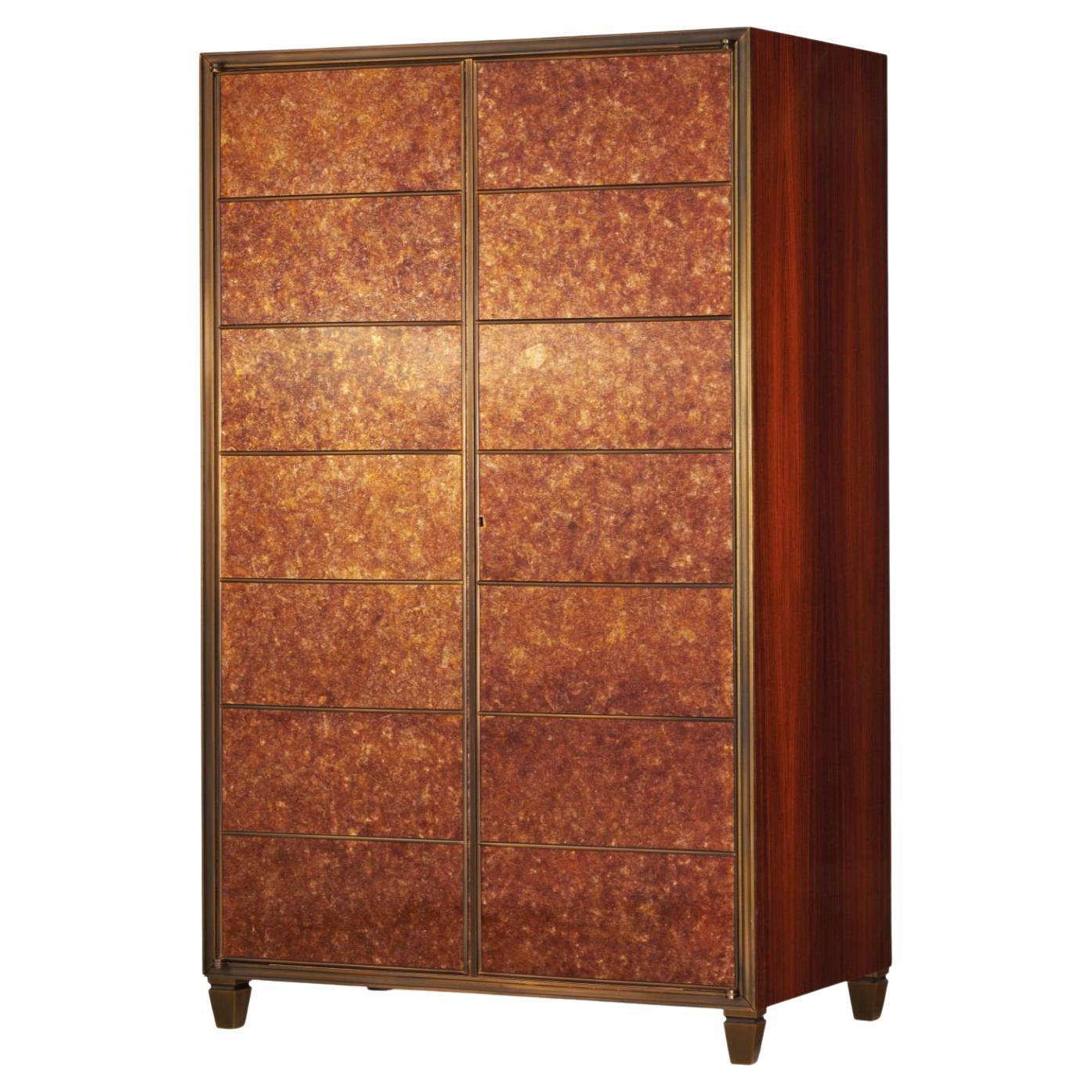 Mica Veneered Media Cabinet Designed by Peter Marino For Sale