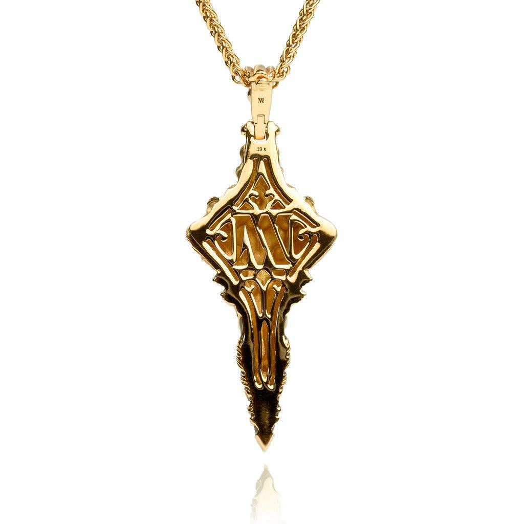 Micah Antoni 18K Gelbgold Elfenbein Emaille Kreuz-Anhänger (Byzantinisch) im Angebot