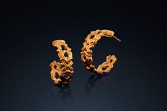 Micah Antoni 18K Yellow Gold Tracery Arch Hoop Earrings