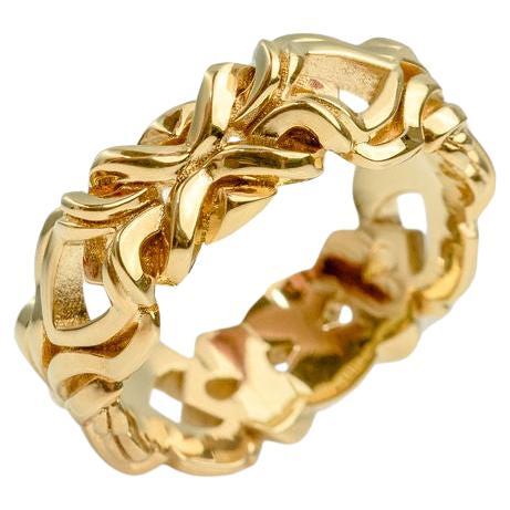 Micah Antoni 18K Yellow Gold Tracery Band Ring For Sale