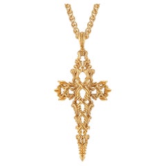 Micah Antoni 18K Gelbgold Verdure Kreuz-Anhänger