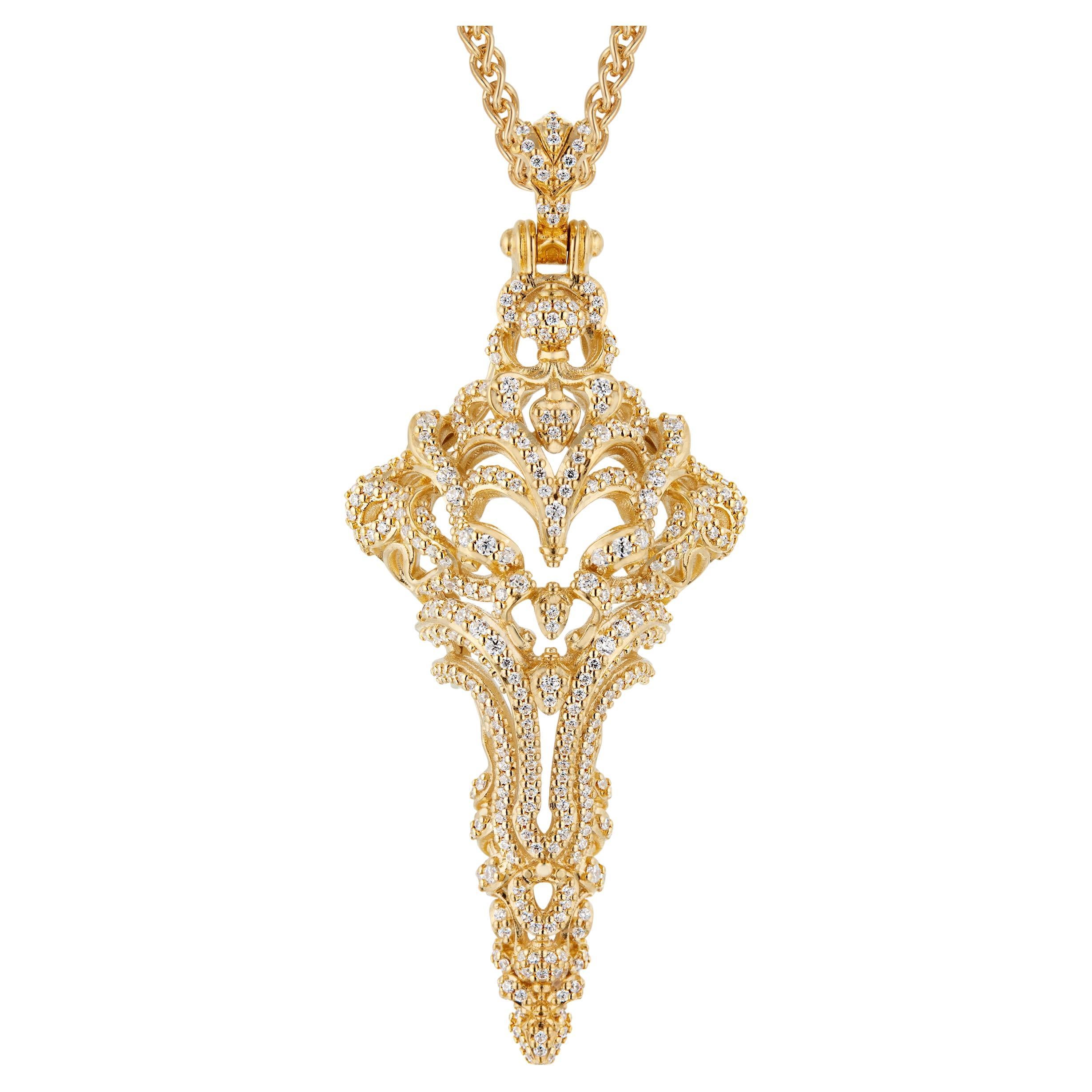 Micah Antoni Diamant 18K Gelbgold Großer Kreuz-Anhänger