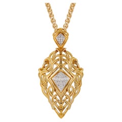 Micah Antoni Pendentif rehausseur en or jaune 18K avec pavé de diamants entrelacés