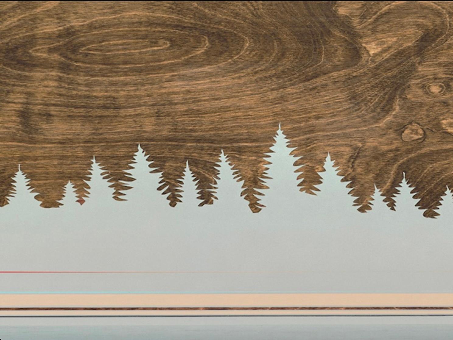 Micah Crandall-Bear’s abstract landscape paintings examine Earth’s intrinsic resources and our disposition toward their accelerated transformation. His concept is infused with linear layers that cascade from atmospheric to subterranean. Landscape