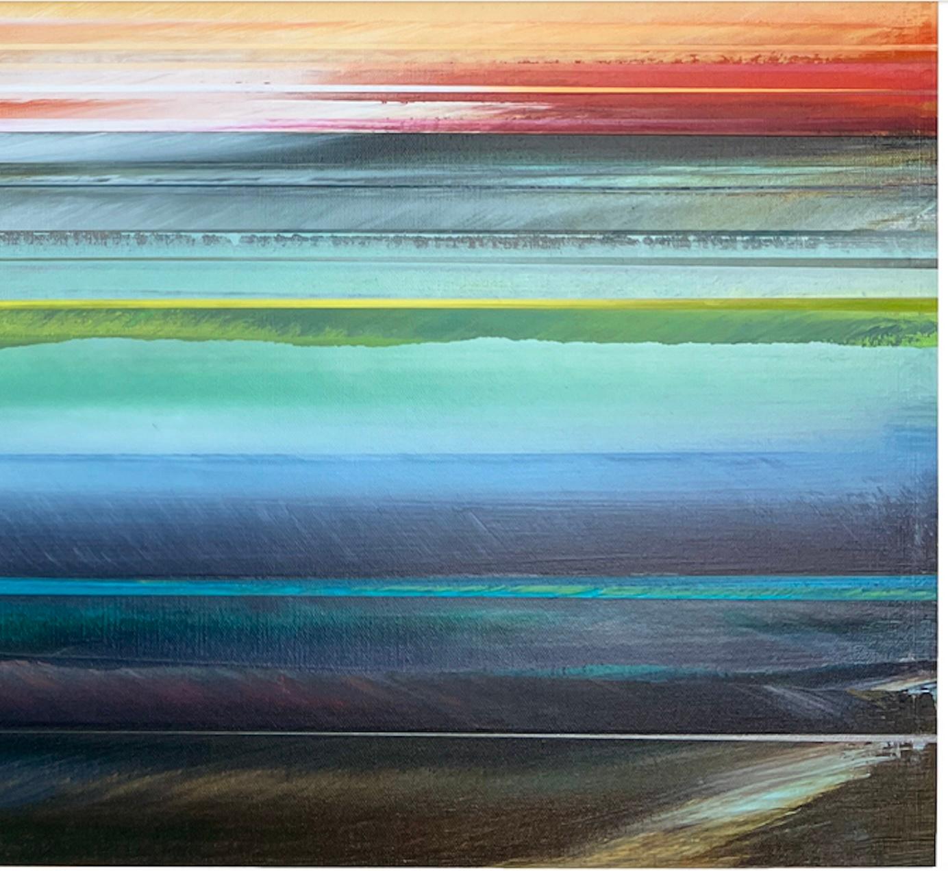 Ezra #4 - Landscape Painting Blu di Micah Crandall-Bear