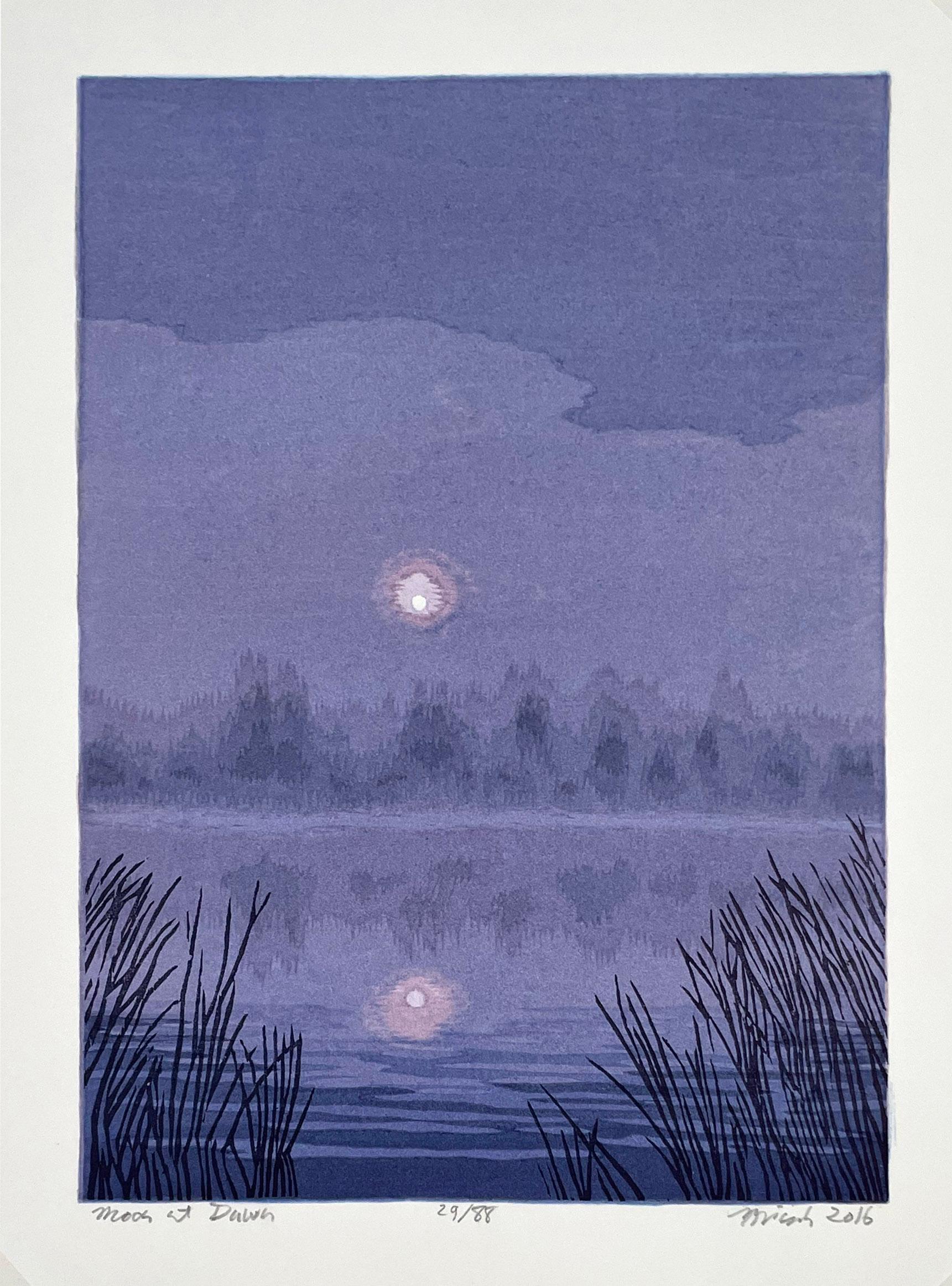 Mond in der Morgendämmerung – Print von Micah Schwaberow