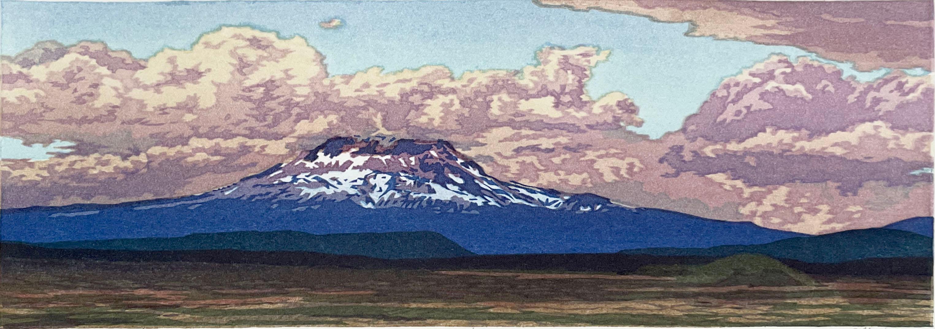 Micah Schwaberow Landscape Print - Mount Rainier, Head in the Clouds