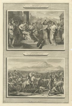 Micaiah's Prophecy and Death of King Ahab in Battle, Pieter Mortier, circa 1700