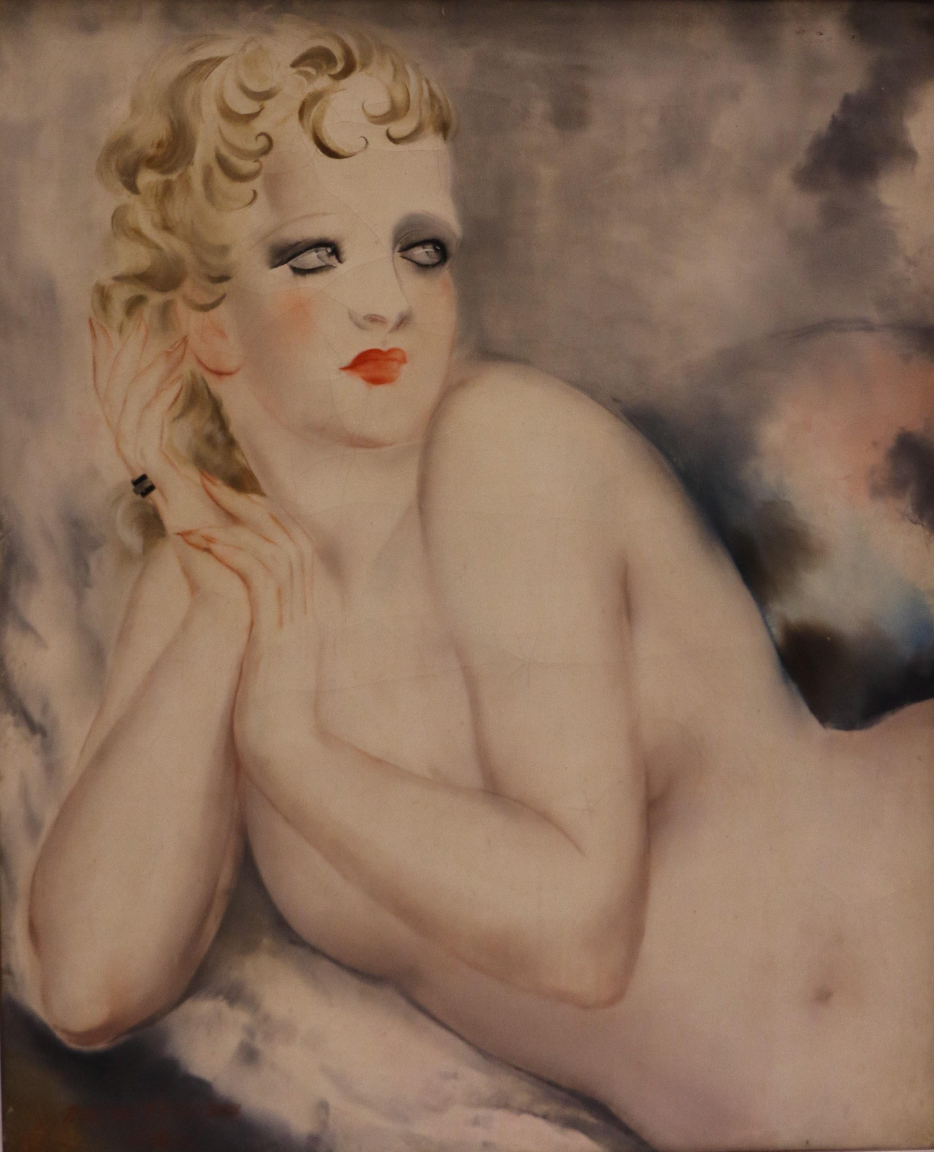 Micao Kono (1876 - 1954) , nudo femminile reclinato in vendita 1