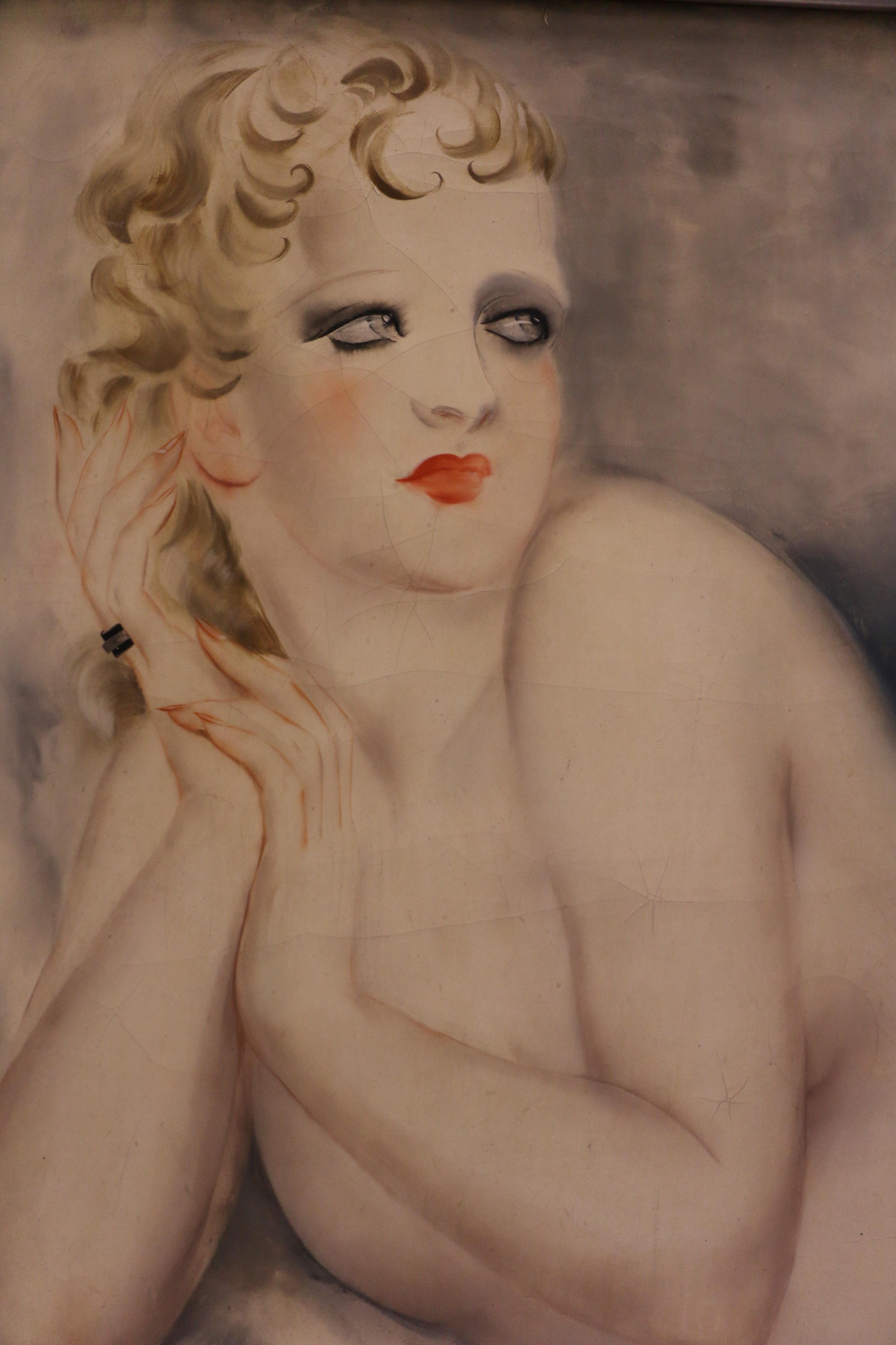 Micao Kono (1876 - 1954) , nudo femminile reclinato in vendita 2