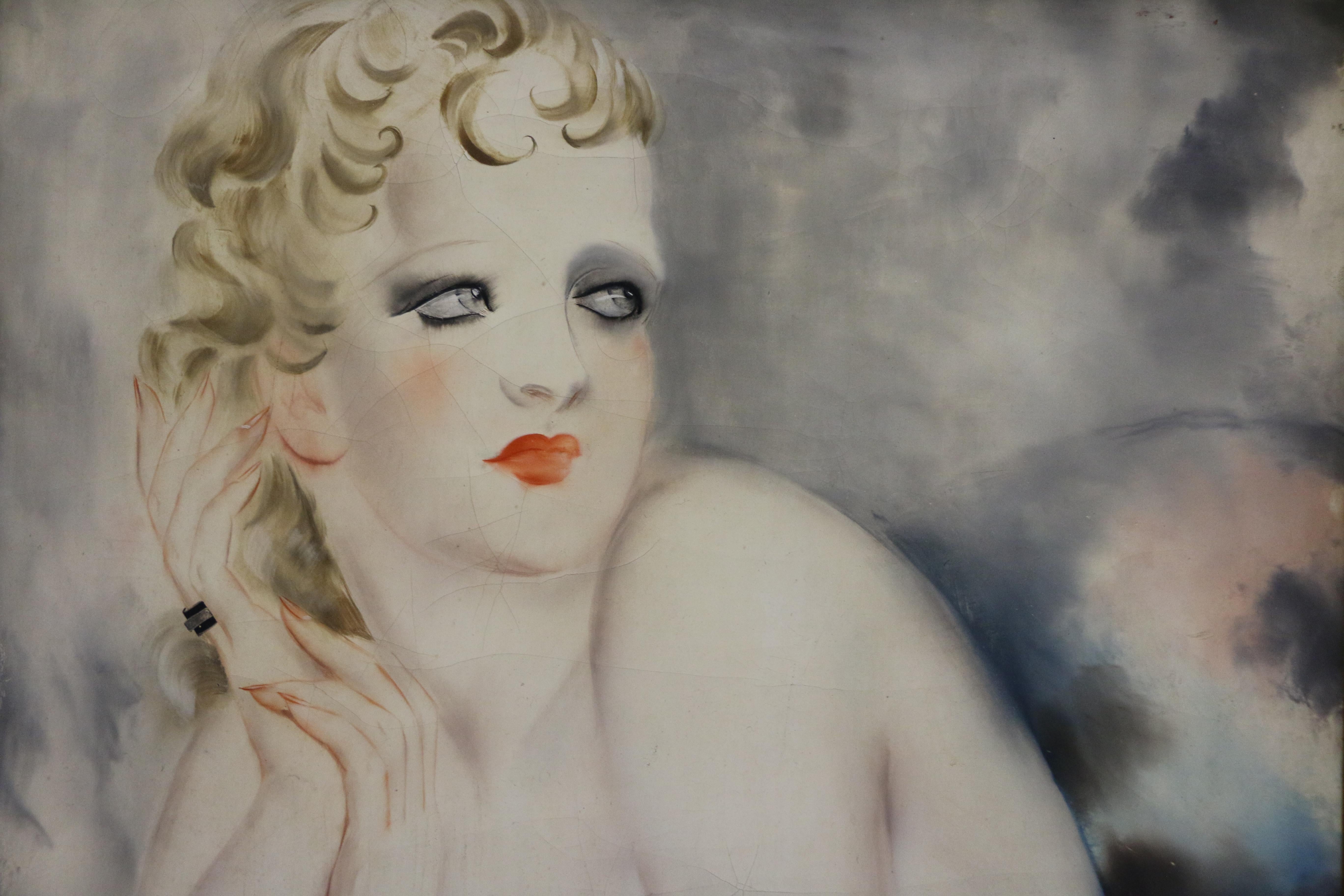 Micao Kono (1876 - 1954) , nudo femminile reclinato in vendita 3