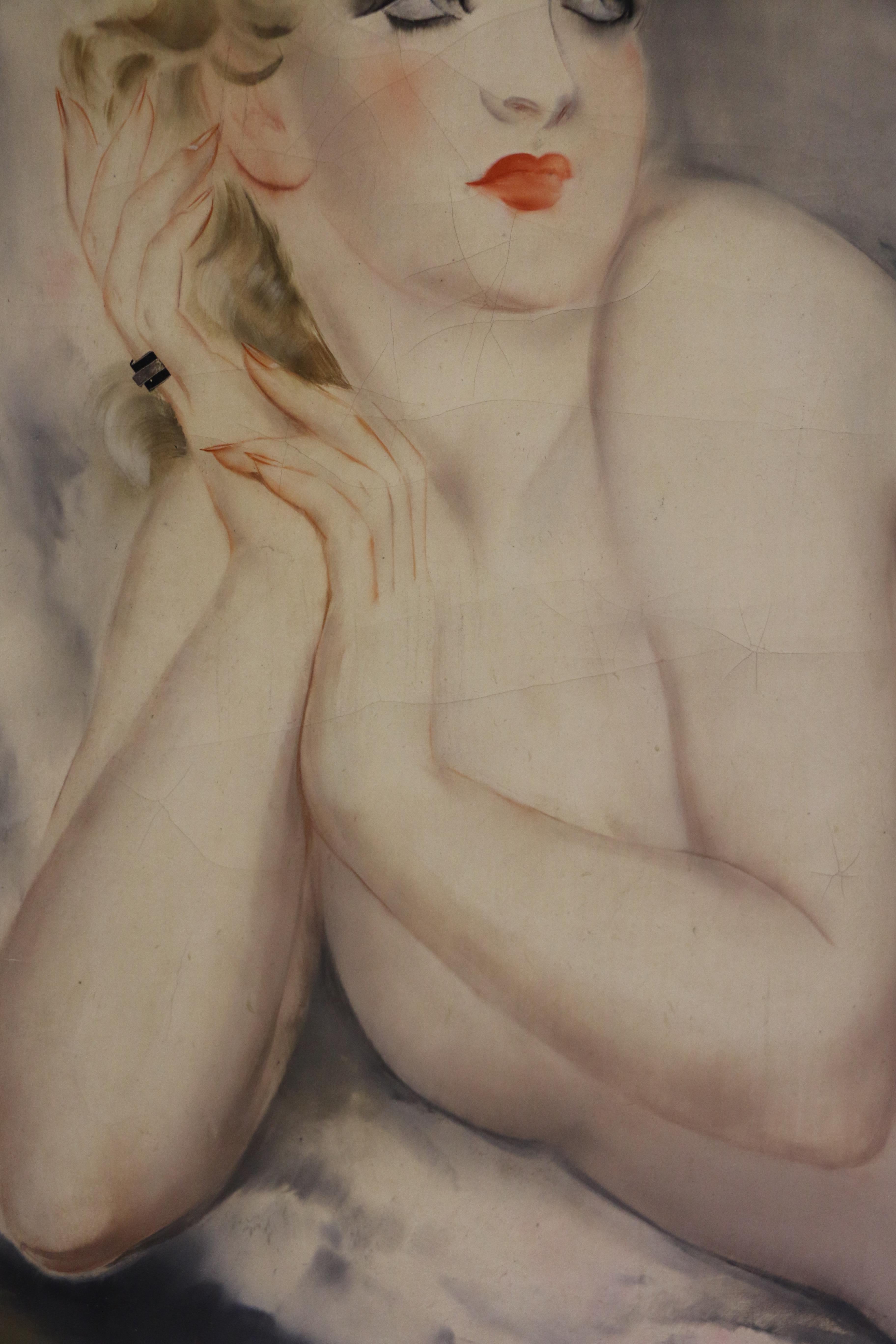 Micao Kono (1876 - 1954) , nudo femminile reclinato in vendita 4