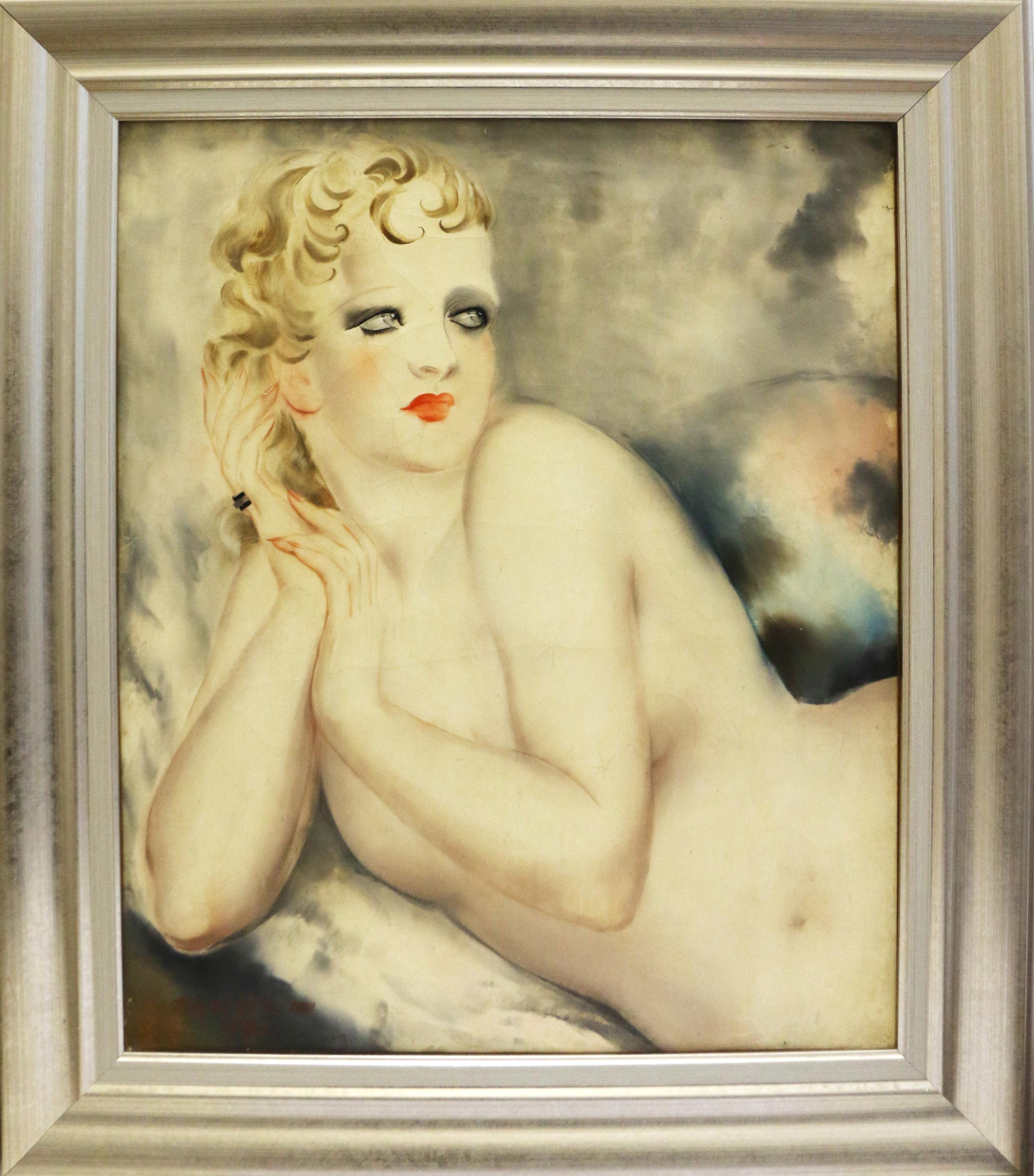 Micao KONO (1876 - 1954) , desnudo femenino reclinado