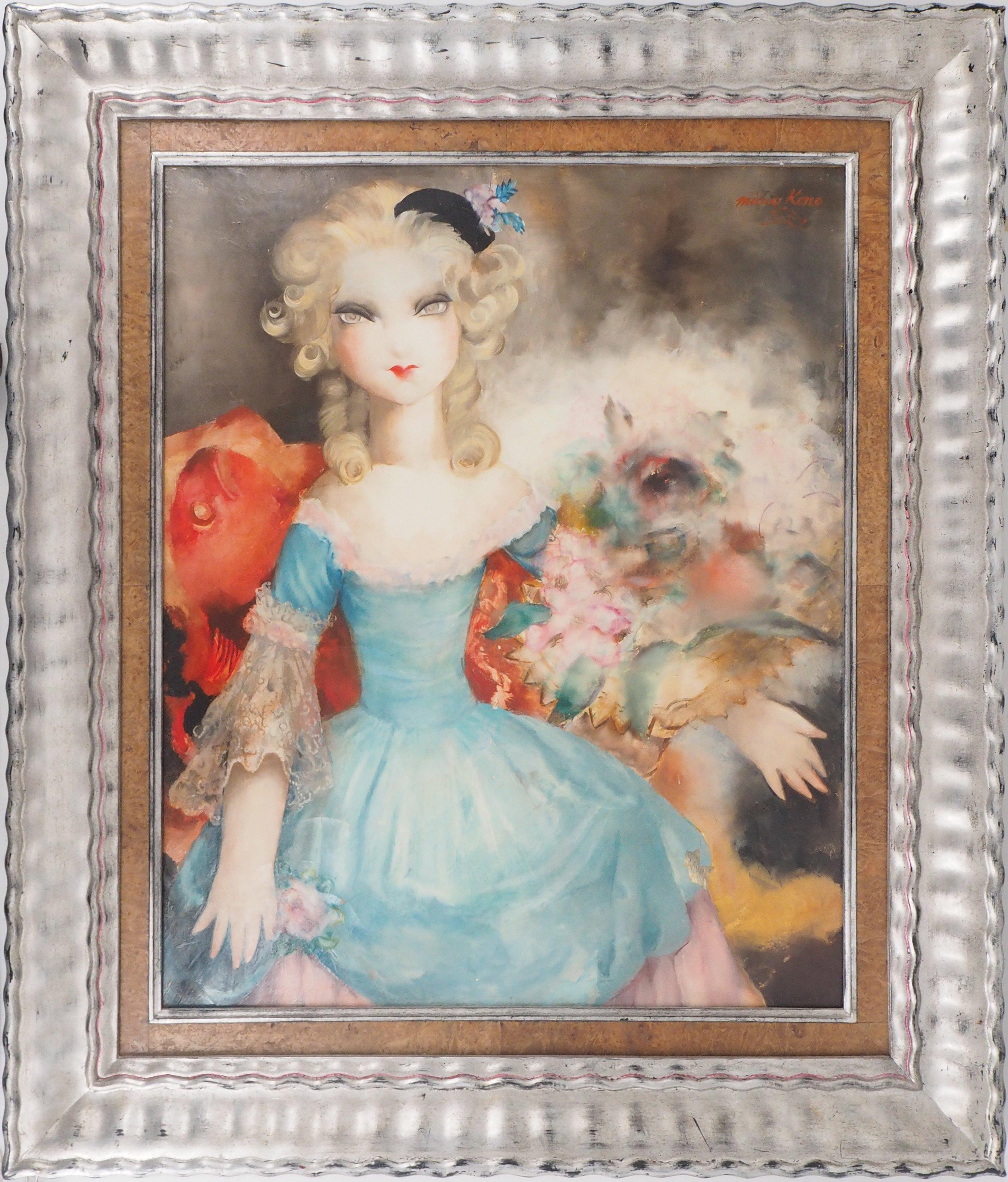 Micao Kono Figurative Painting - The Doll - Original Oil on Canvas - Signed