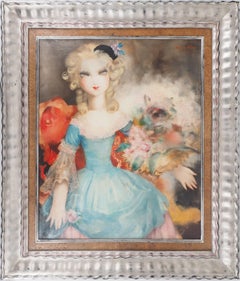 Antique The Doll - Original Oil on Canvas - Signed