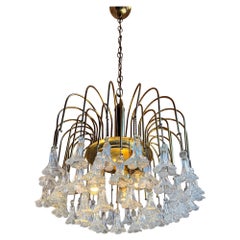 Lampadario moderno floreale in vetro di Murano di Venini