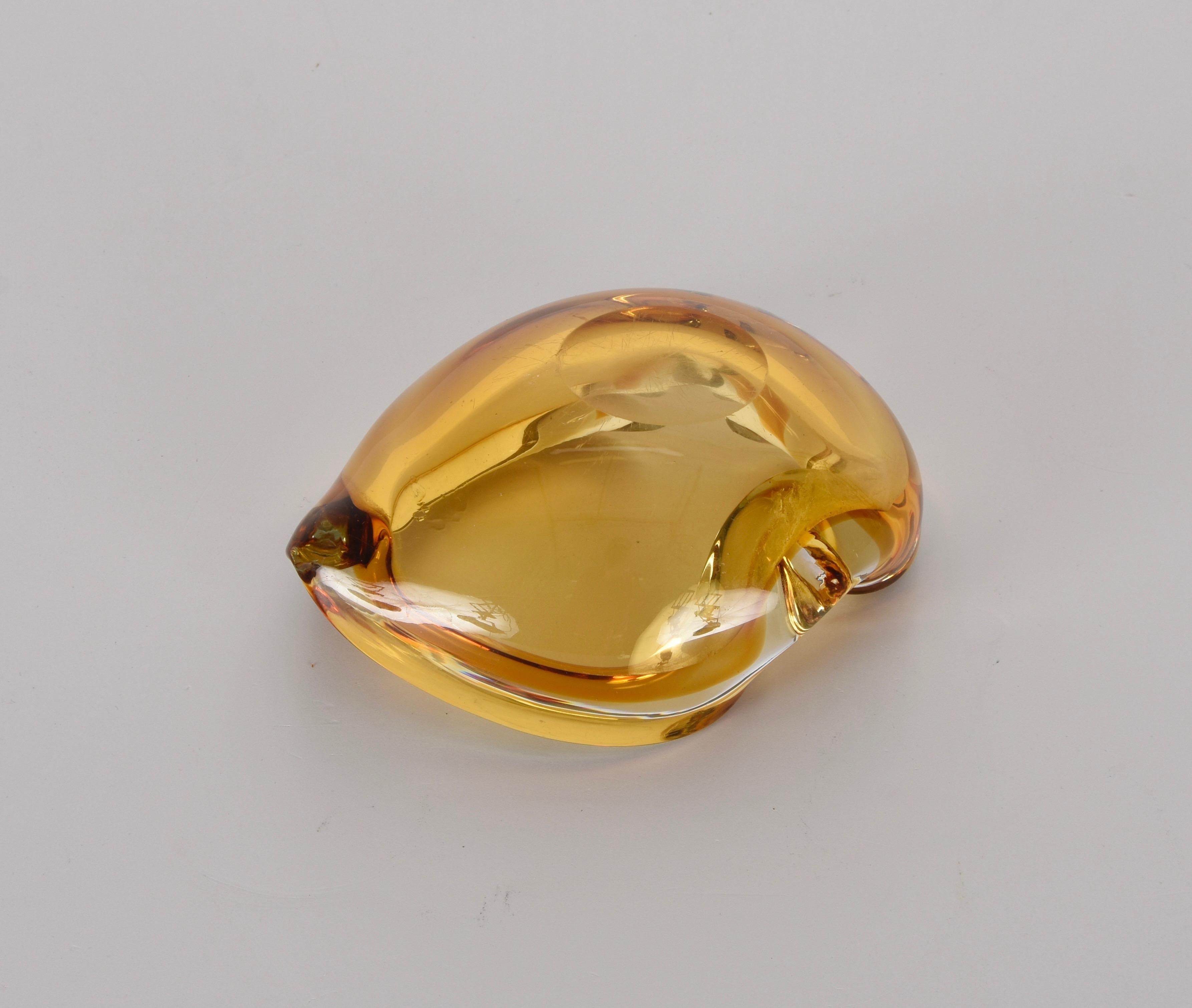 Cendrier ou bol en verre d'art italien de Murano « Sommerso » en ambre mi-siècle, années 1960 en vente 9