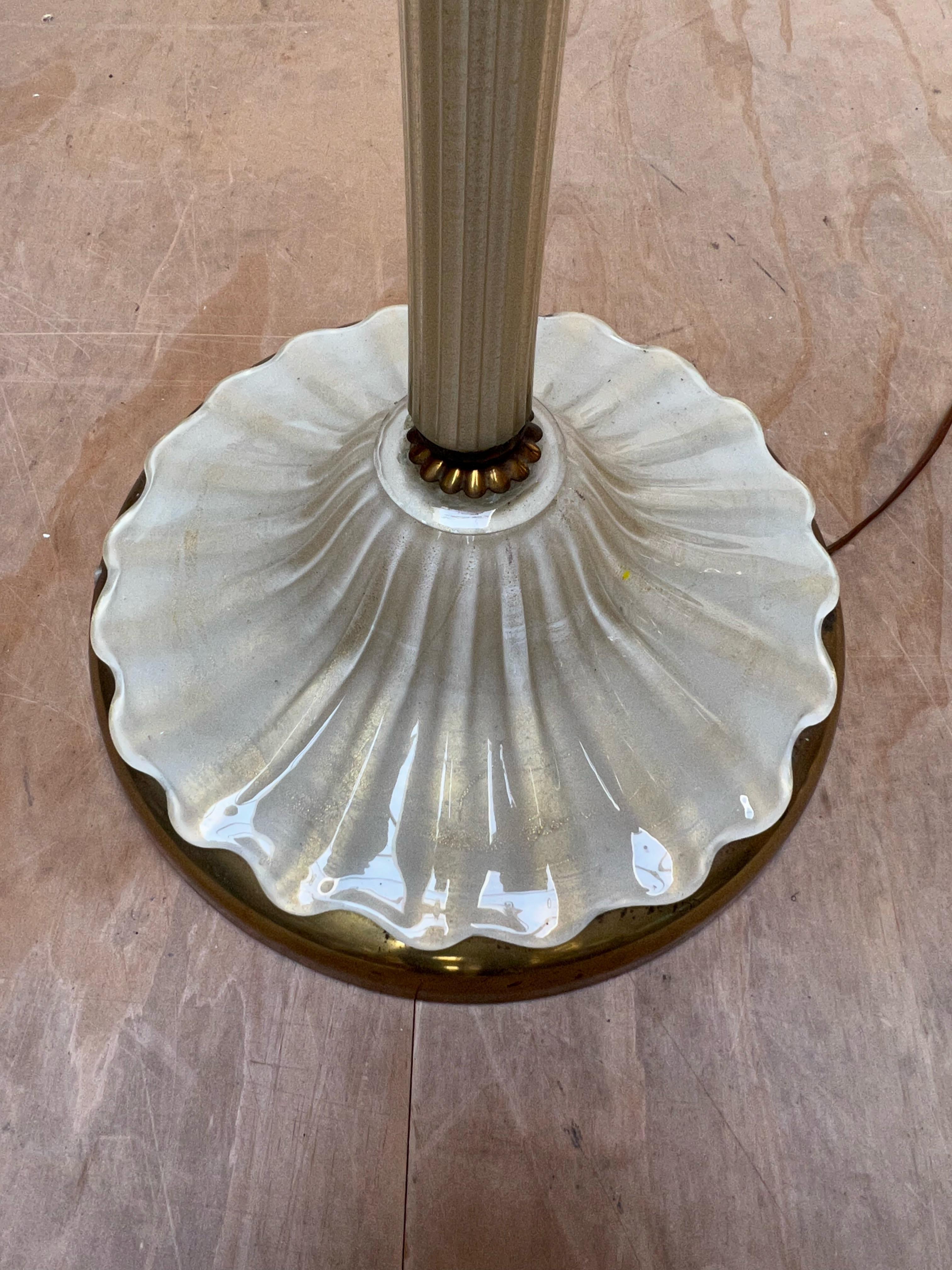 Italian Vintage Barovier & Toso Murano Art Glass Floor Lamp with Gold Inclusions For Sale 7