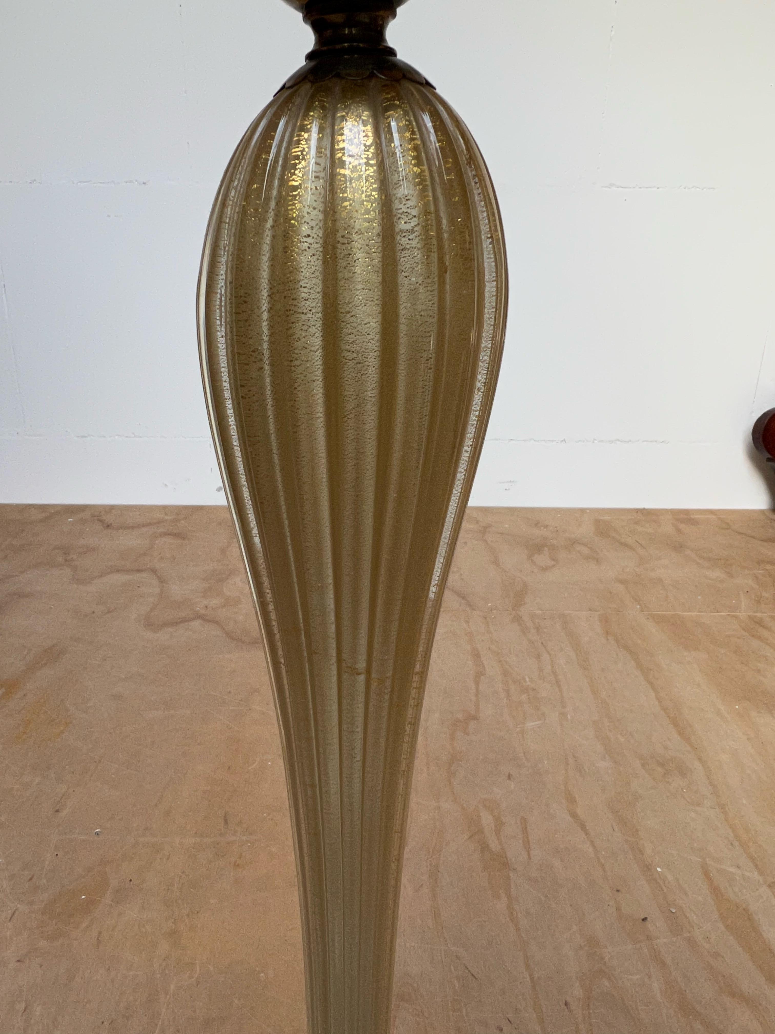 Italian Vintage Barovier & Toso Murano Art Glass Floor Lamp with Gold Inclusions For Sale 11