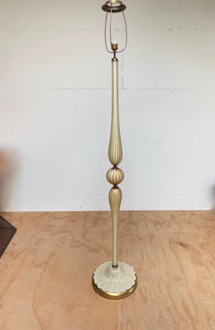 Italian Vintage Barovier & Toso Murano Art Glass Floor Lamp with Gold Inclusions