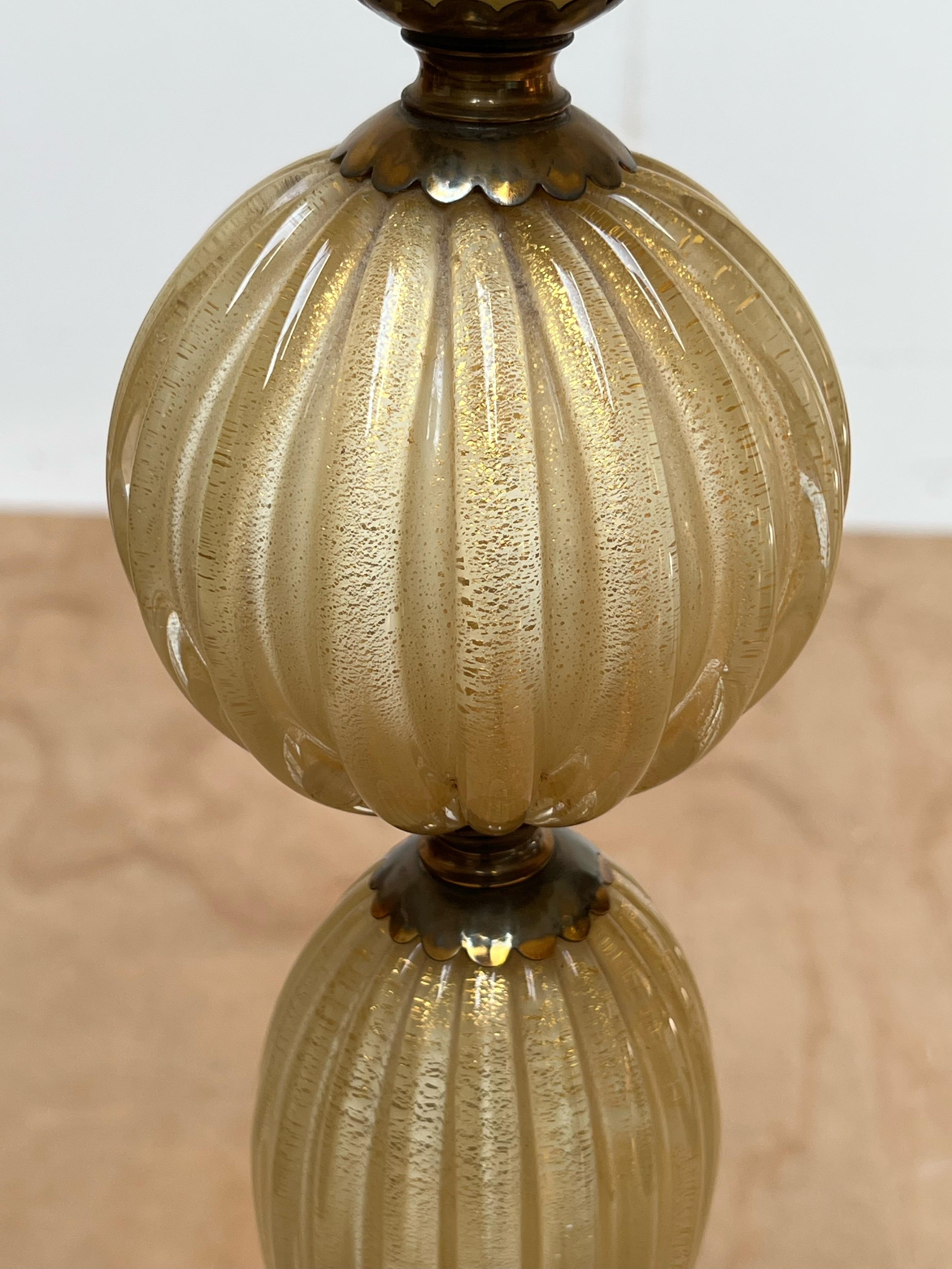 Italian Vintage Barovier & Toso Murano Art Glass Floor Lamp with Gold Inclusions In Good Condition For Sale In Lisse, NL