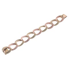 Vintage Micentury Rose and Yellow Link Gold Bracelet