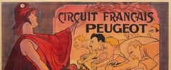 Mich, Original Vintage Poster, Circuit Francais Peugeot, Bike Race, Lion, 1911