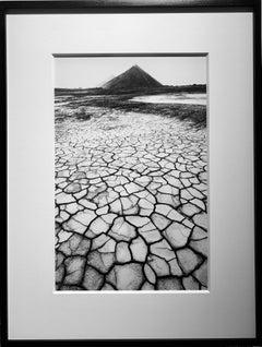 Mosaico del paesaggio arido, fotografia in bianco e nero, firmata, incorniciata