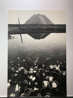 Slagheaps of the 1st May Mine, old cans floating, silver gelatin photograph