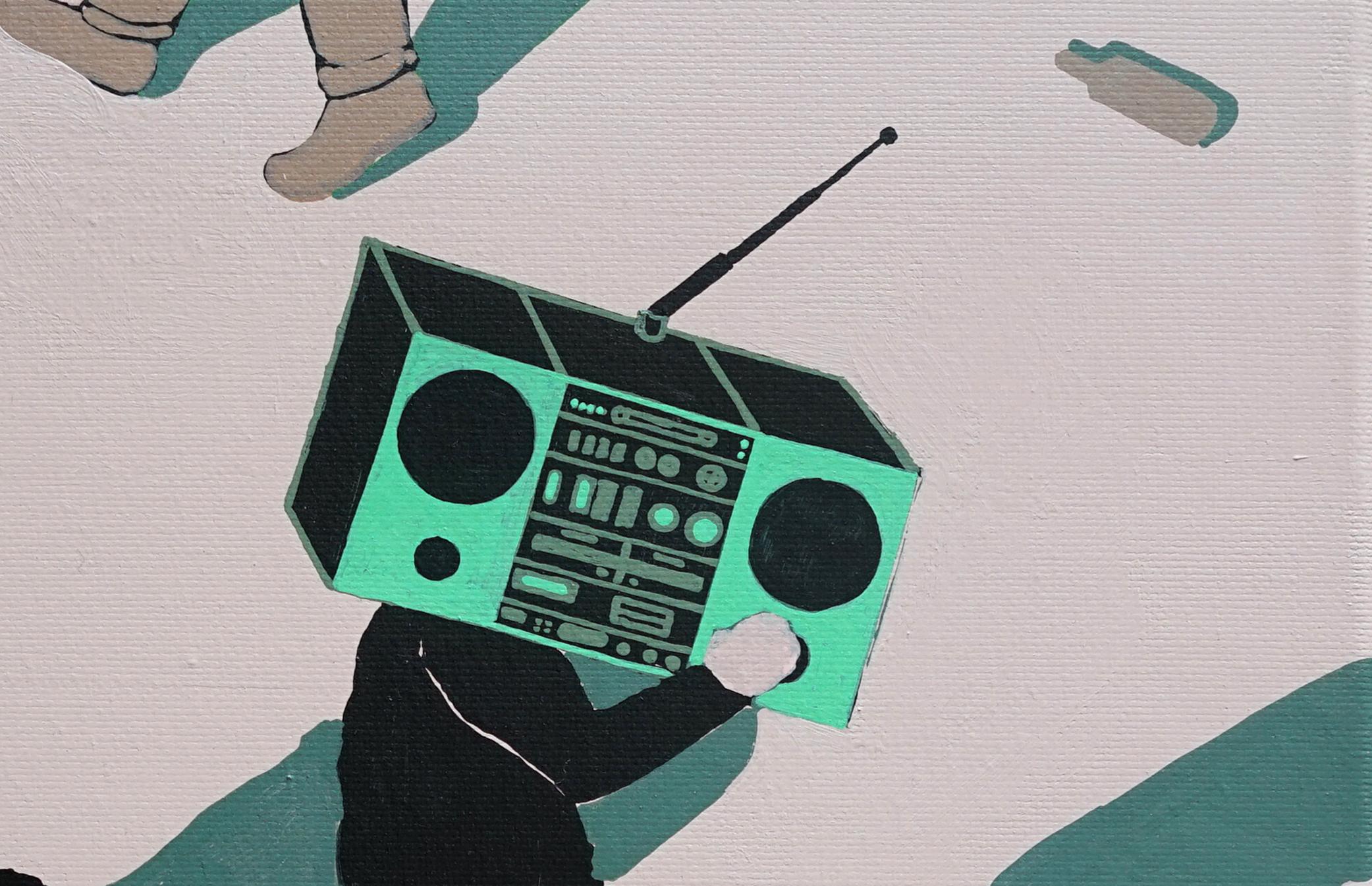 Boombox - Polish Young Art, Contemporary Figurative Painting, Street Art For Sale 2