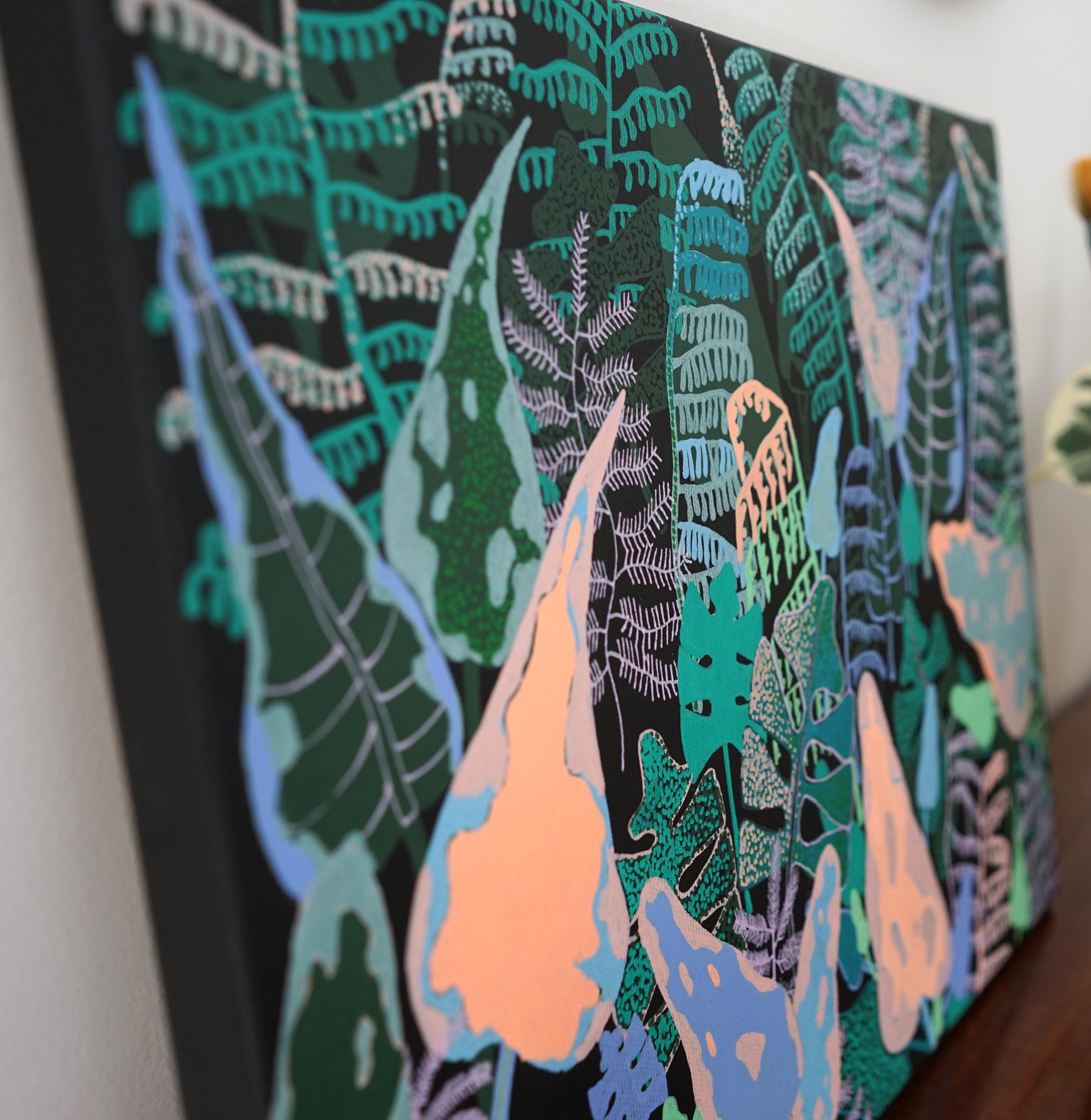 Jungla - Polnische junge Kunst, zeitgenössische figurative Malerei, Natur, Pflanzen (Zeitgenössisch), Painting, von Michał Cygan