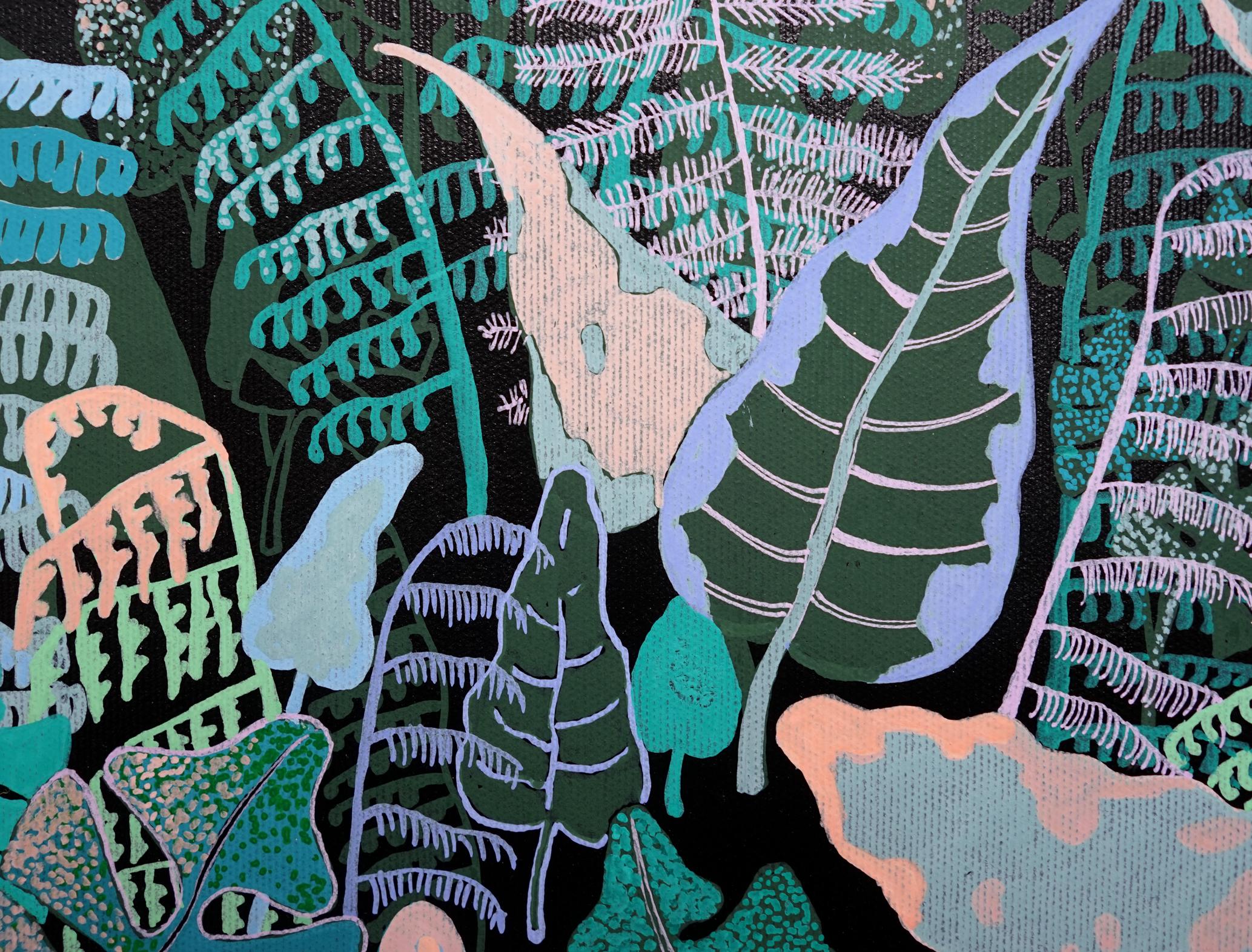 Jungla - Polnische junge Kunst, zeitgenössische figurative Malerei, Natur, Pflanzen im Angebot 1