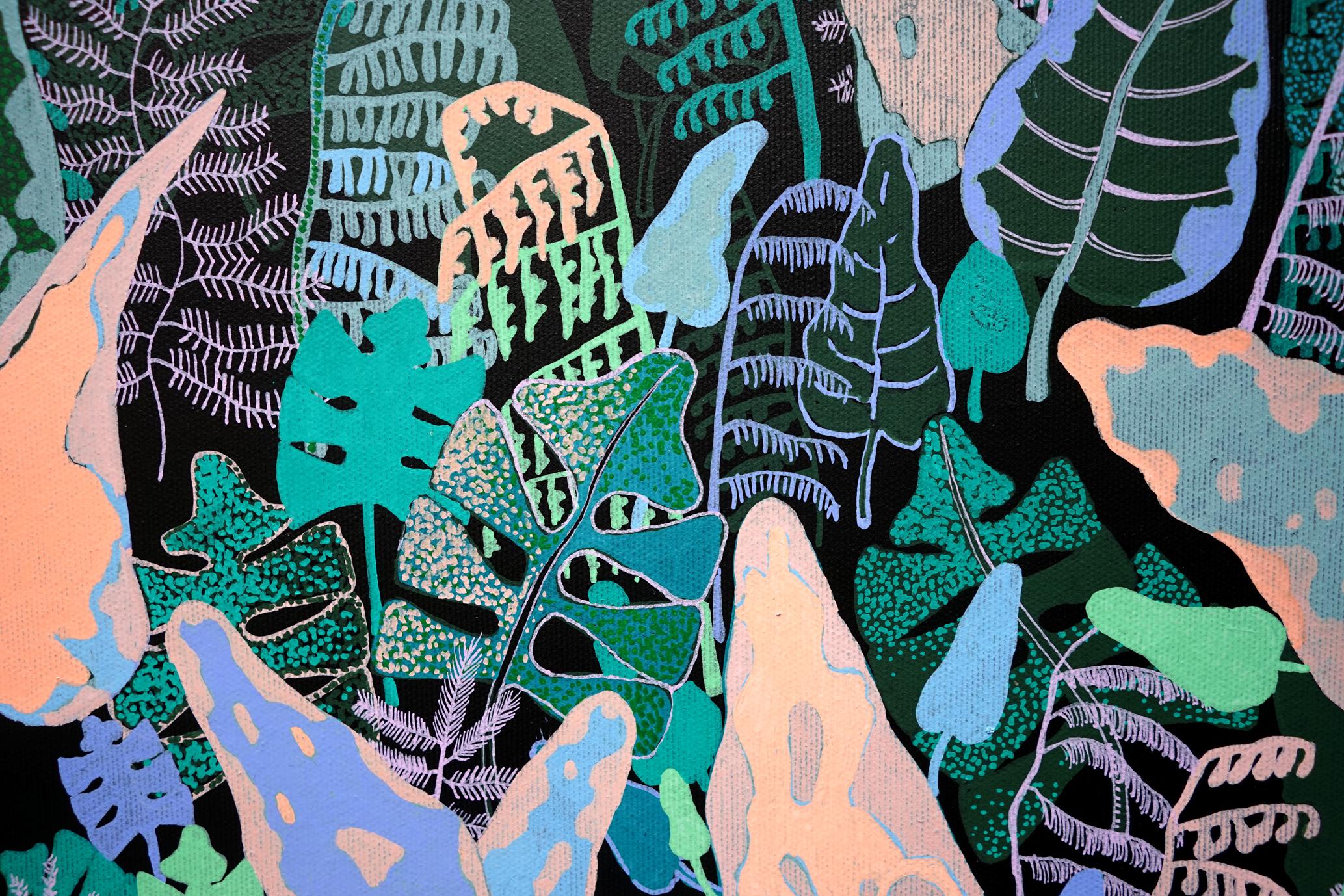 Jungla - Polnische junge Kunst, zeitgenössische figurative Malerei, Natur, Pflanzen im Angebot 3