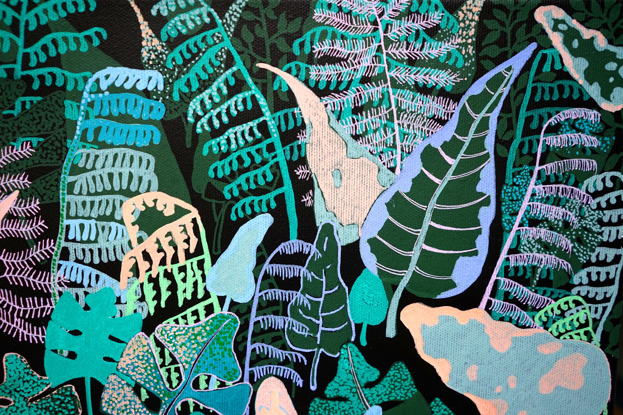Jungla - Polnische junge Kunst, zeitgenössische figurative Malerei, Natur, Pflanzen im Angebot 4