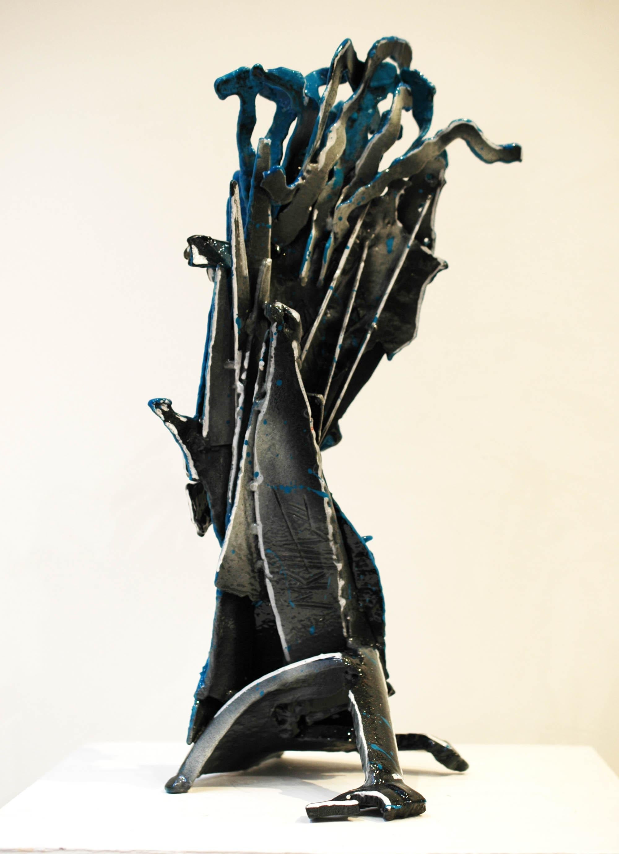 Auto Portrait - Black Abstract Sculpture by Michadu
