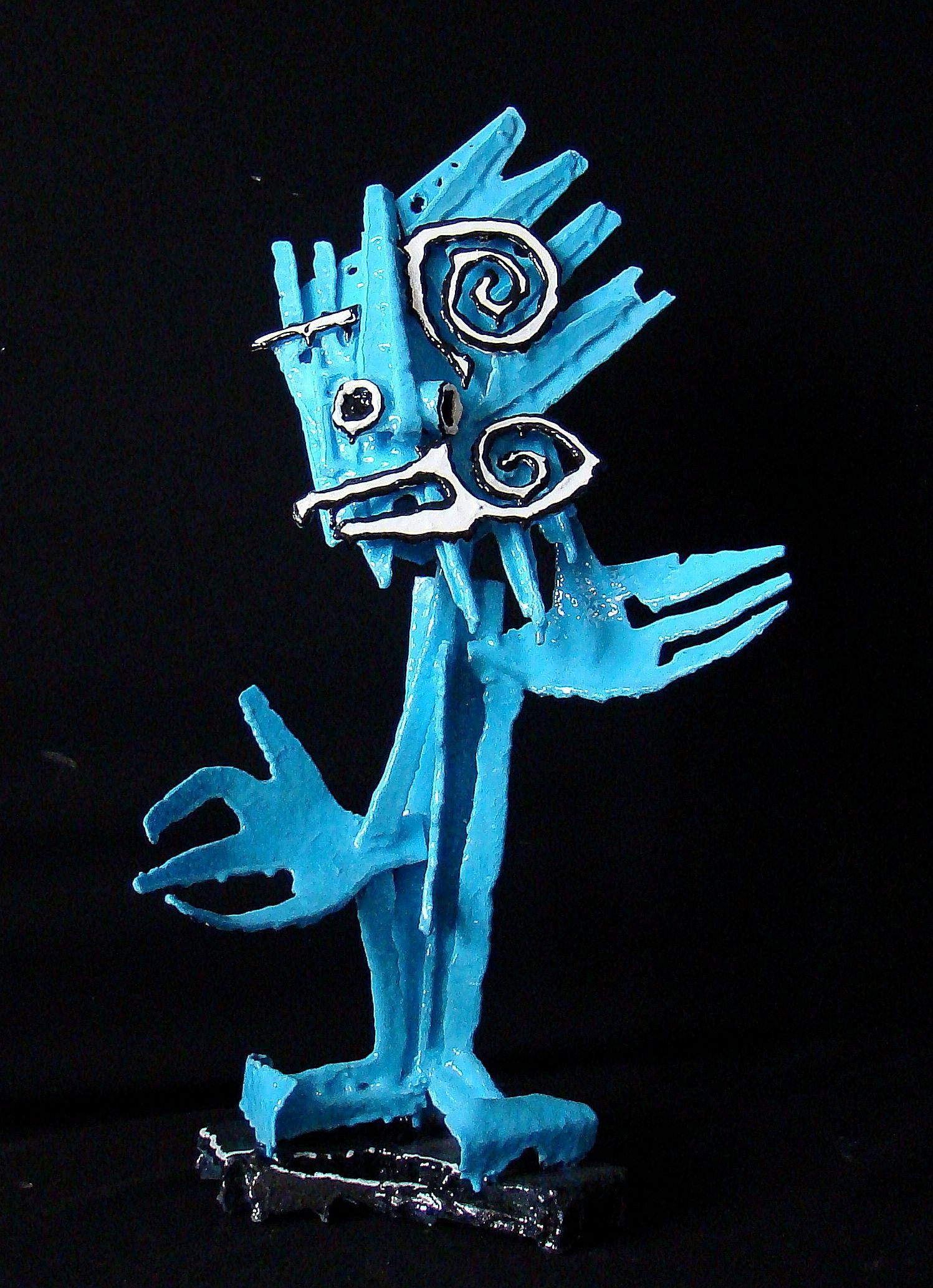 Michadu Abstract Sculpture - Mr Blue Pastel