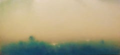'Eden's Hold' Luminous Impressionist Horizontal Landscape in Greens and Cream