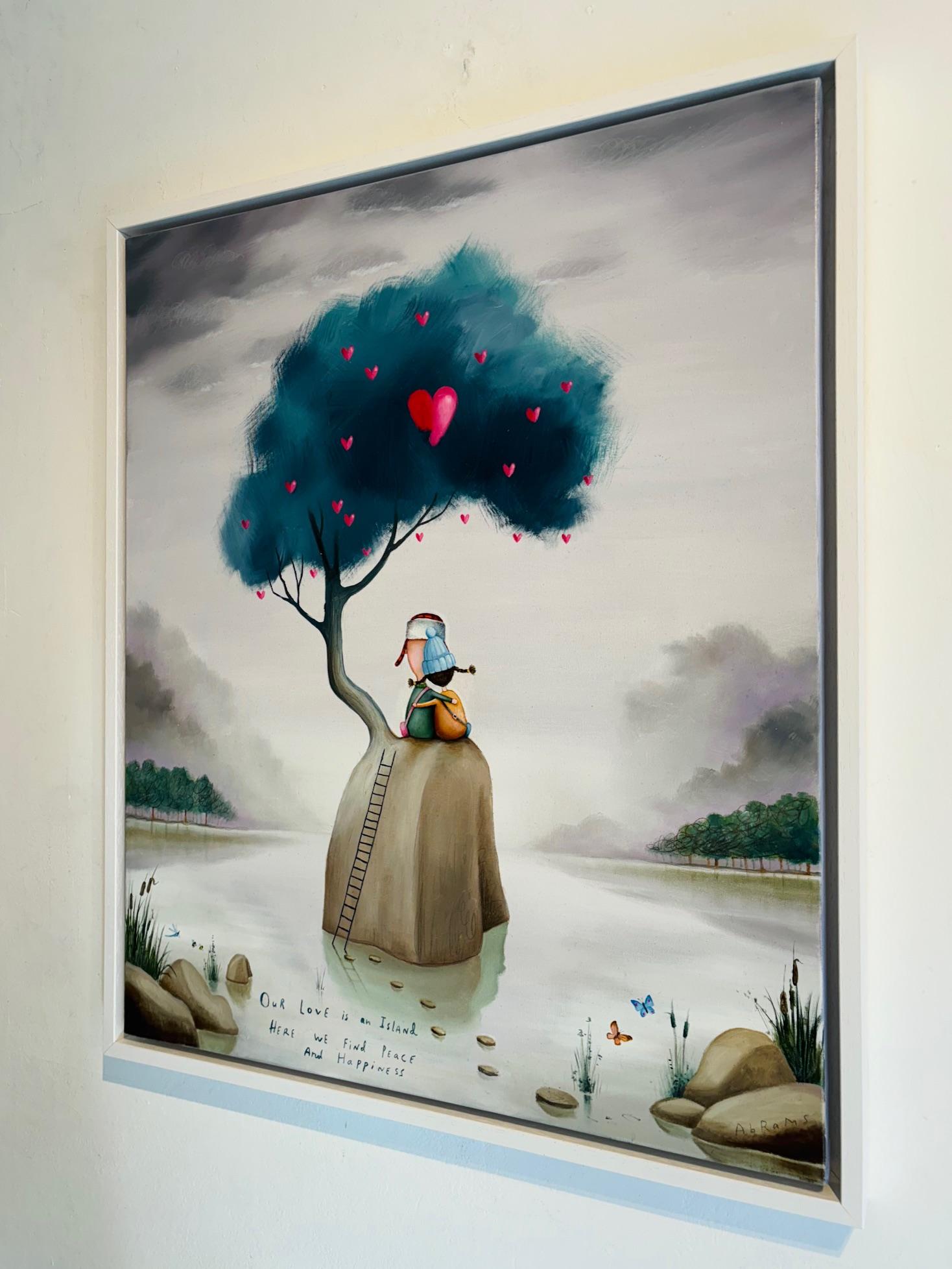 LOVE ISLAND - Original people surrealistic painting-contemporary art For Sale 1