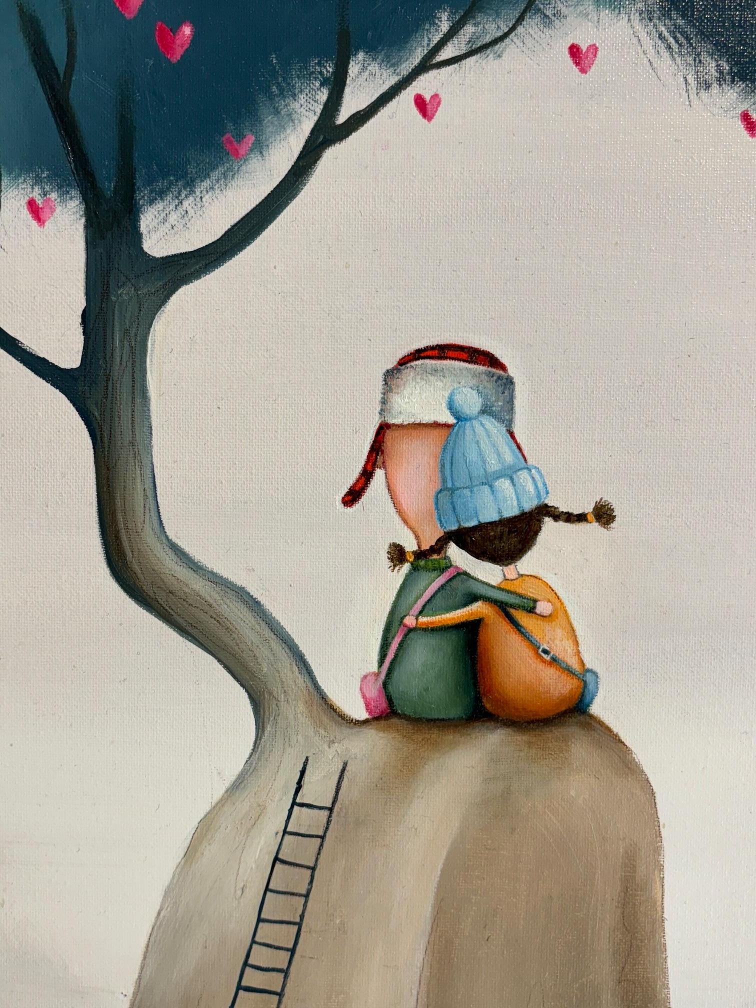 LOVE ISLAND - Original people surrealistic painting-contemporary art For Sale 2
