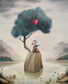 Michael Abrams - LOVE ISLAND - Original people surrealistic painting-contemporary art LOVE ISLAND - Original people surrealistic painting-contemporary art