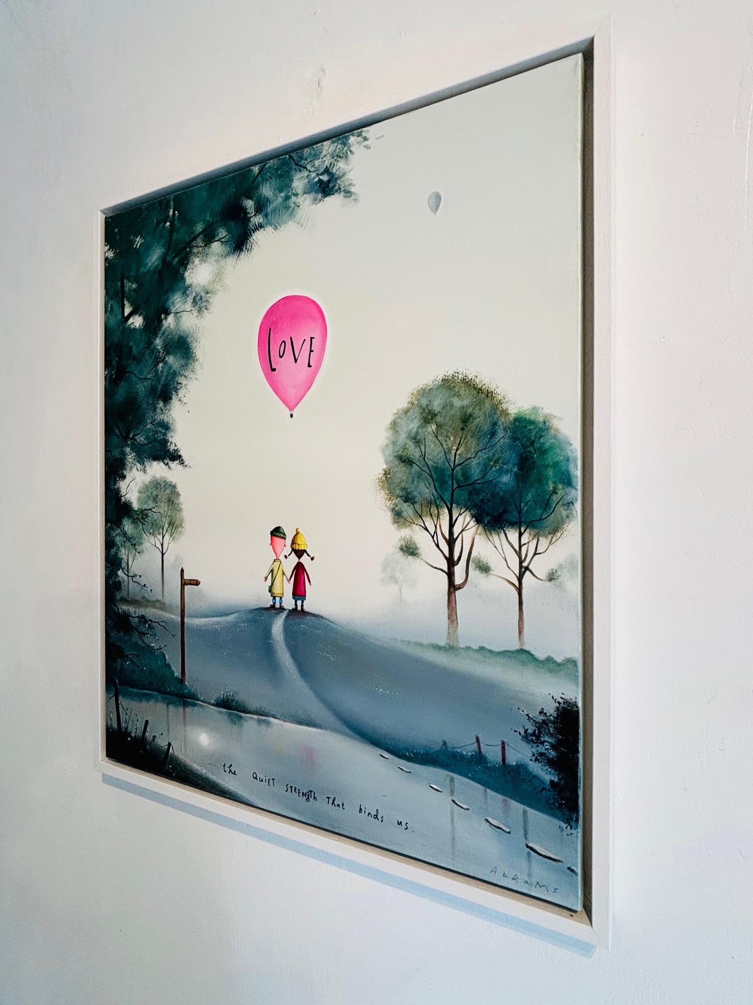 LOVE LIFTS UP - Original people surrealistic painting-contemporary art For Sale 1