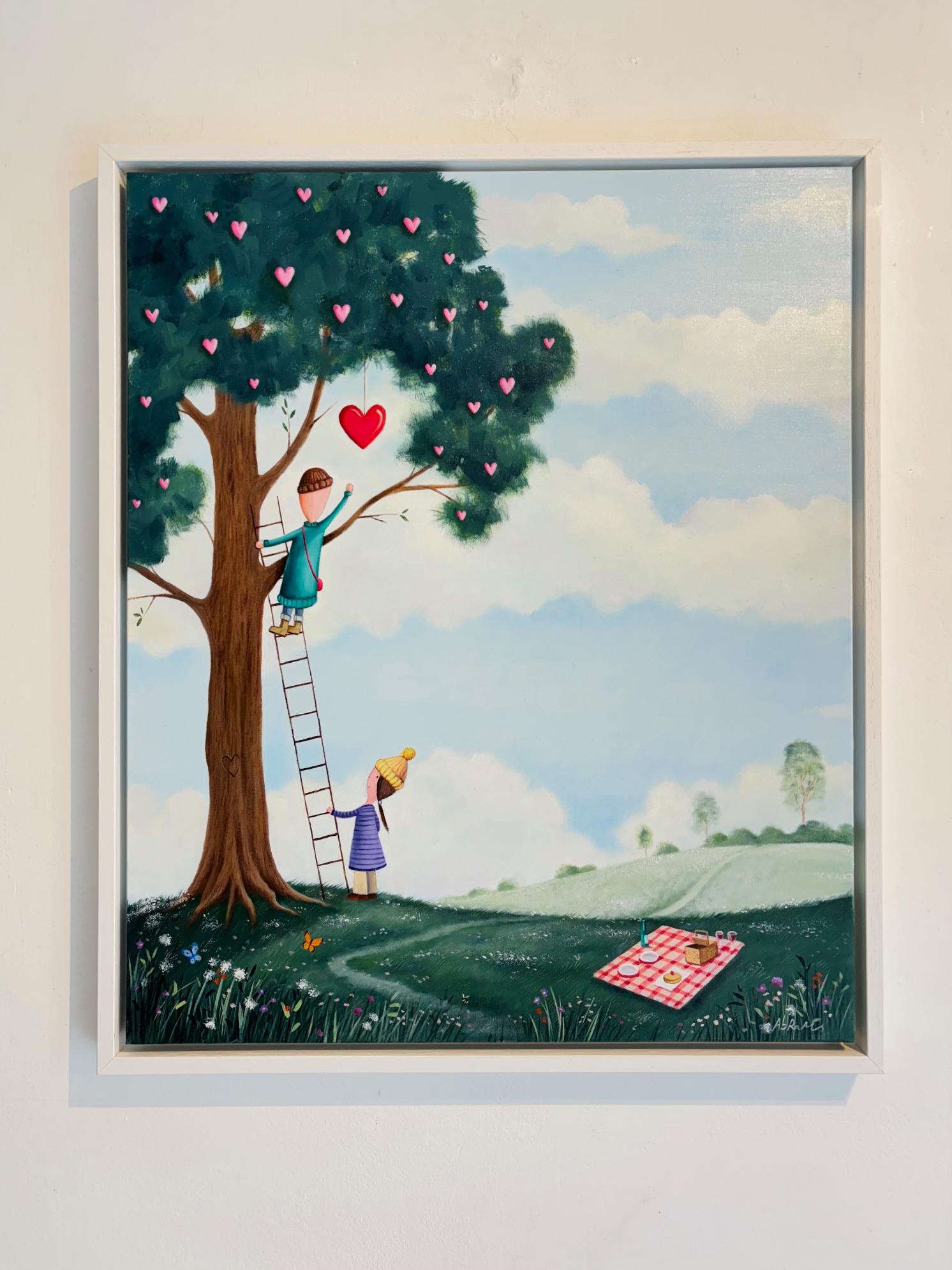 Reach Out For Love - Original people surrealistic painting - contemporary art - Surrealist Painting by Michael Abrams